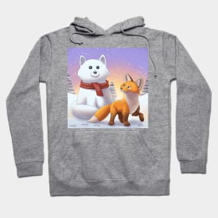 Snow Fox - Winter Fox Illustration Hoodie